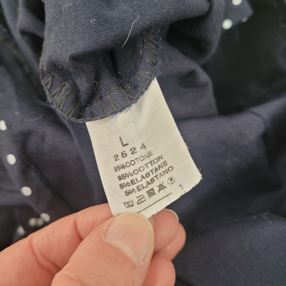 Navy blue and white polkadot summer dress size large - Picture 9 of 9